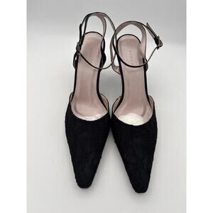 Women’s Vincci Size 7 Black Satin & Lace Strappy Heels
